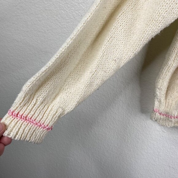 Vintage Mister Noah Sweater Multicolor Sz M Pastel Pearls Cottage Core 90's 80's - Picture 7 of 13